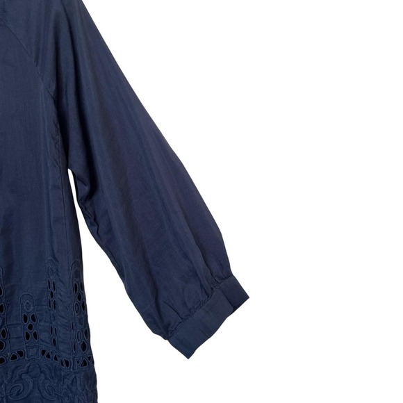 Madewell Blouse Womens XS Eyelet Embroidered Sleeve Shirt Top Silk Blend - Picture 10 of 12